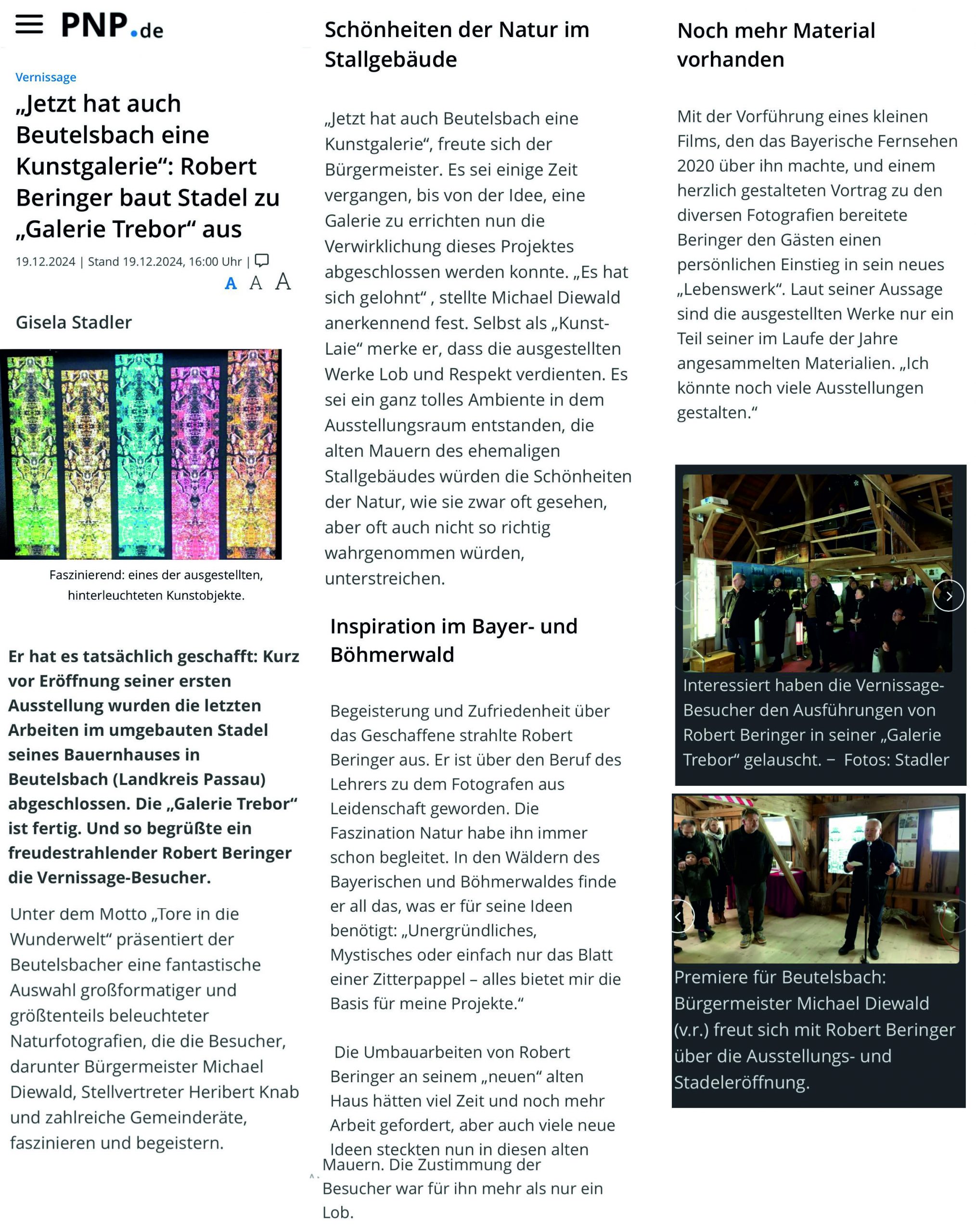 Ausstellung Tore in die Wunderwelt in Beutelsbach. Galerie Trebor.